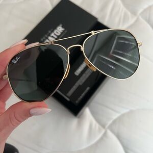 Titanium Ray-Ban Aviator Sunglasses